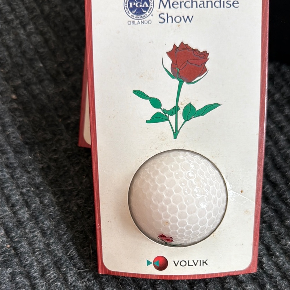 Volvik White Golf Ball with Red Rose Design